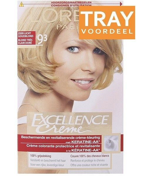 Rimpels Appartement Hover L'OREAL EXCELLENCE CREME 9.3 ZEER LICHT GOUDBLOND HAARVERF TRAY 3 X 1 STUK