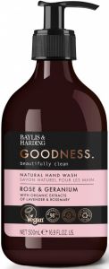 BAYLIS & HARDING GOODNESS ROSE & GERANIUM HAND WASH HANDZEEP POMP 500 ML