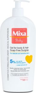 MIXA BABY SOAP FREE SURGRAS BODY & HAIR GEL BABY DOUCHEGEL POMP 400 ML