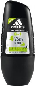 ADIDAS 6 IN 1 COOL & DRY DEO ROLLER 50 ML