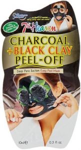 7TH HEAVEN CHARCOAL + BLACK CLAY PEEL-OFF MASK GEZICHTSMASKER ZAKJE 10 ML