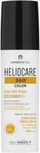 CANTABRIA LABS HELIOCARE 360 COLOR SPF 50+ OIL-FREE GEL PEARL ZONNEBRAND POMP 50 ML