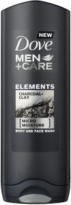 DOVE MEN+CARE ELEMENTS CHARCOAL+CLAY BODY AND FACE WASH DOUCHEGEL FLACON 250 ML