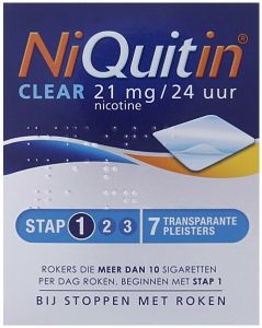 NIQUITIN CLEAR 21 MG NICOTINE PLEISTERS DOOSJE 7 STUKS