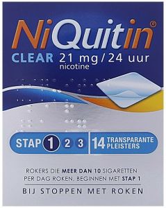 NIQUITIN CLEAR 21 MG NICOTINE PLEISTERS DOOSJE 14 STUKS