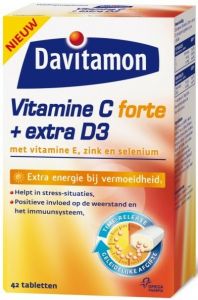 DAVITAMON VITAMINE C FORTE + EXTRA D3 TABLETTEN DOOSJE 42 STUKS