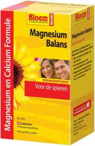 BLOEM MAGNESIUM BALANS MAGNESIUM EN CALCIUM FORMULE TABLETTEN DOOSJE 60 STUKS
