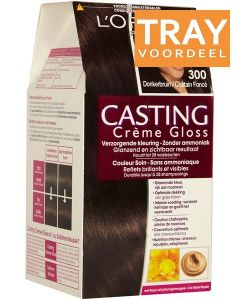 L'OREAL CASTING CREME GLOSS 300 DONKERBRUIN HAARVERF TRAY 6 X 1 STUK