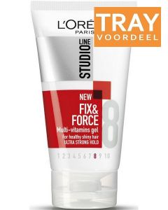 L'OREAL STUDIO LINE FIX & FORCE MULTI-VITAMINS GEL ULTRA STRONG HOLD TRAY 6 X 150 ML