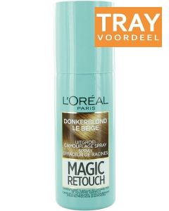 L'OREAL MAGIC RETOUCH DONKERBLOND UITGROEI CAMOUFLAGE SPRAY TRAY 6 X 75 ML