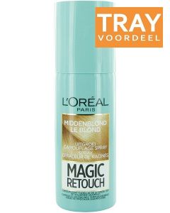 L'OREAL MAGIC RETOUCH MIDDENBLOND UITGROEI CAMOUFLAGE SPRAY TRAY 6 X 75 ML