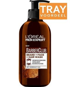 L'OREAL MEN EXPERT BARBERCLUB BEARD + FACE + HAIR WASH TRAY 6 X 200 ML