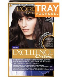 L'OREAL EXCELLENCE CREME 300 PUUR DONKERBRUIN HAARVERF TRAY 3 X 1 STUK