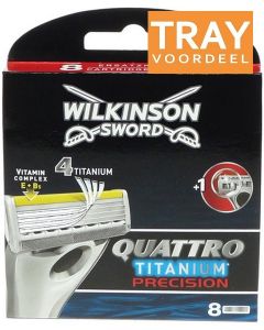WILKINSON SWORD QUATTRO TITANIUM PRECISION SCHEERMESJES TRAY 10 X 8 STUKS