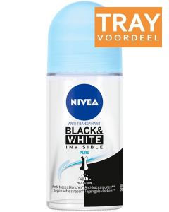 NIVEA BLACK & WHITE INVISIBLE PURE DEO ROLLER TRAY 6 X 50 ML