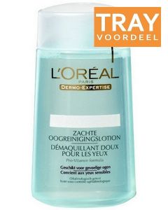L'OREAL DERMO-EXPERTISE ZACHTE OOGREINIGINGSLOTION TRAY 6 X 125 ML