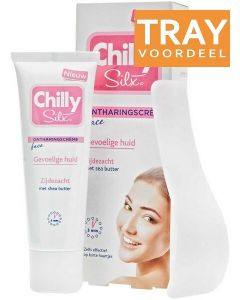 CHILLY SILX ONTHARINGSCREME FACE GEVOELIGE HUID TRAY 6 X 50 ML