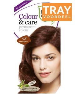 HAIR WONDER COLOUR & CARE PERMANENT COLOUR 5.5 MAHOGANY HAARVERF TRAY 6 X 100 ML