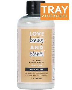LOVE BEAUTY AND PLANET SHEA BUTTER & SANDALWOOD OIL BODYLOTION TRAY 12 X 100 ML