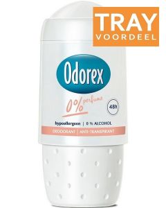 ODOREX 0% PERFUME DEO ROLLER TRAY 6 X 50 ML