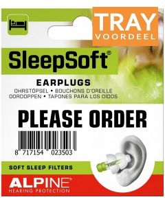 ALPINE SLEEPSOFT EARPLUGS OORDOPJES TRAY 8 X 2 STUKS