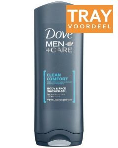 DOVE MEN+CARE CLEAN COMFORT BODY & FACE SHOWER GEL DOUCHEGEL TRAY 6 X 250 ML