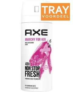 AXE ANARCHY FOR HER DEO SPRAY TRAY 6 X 150 ML